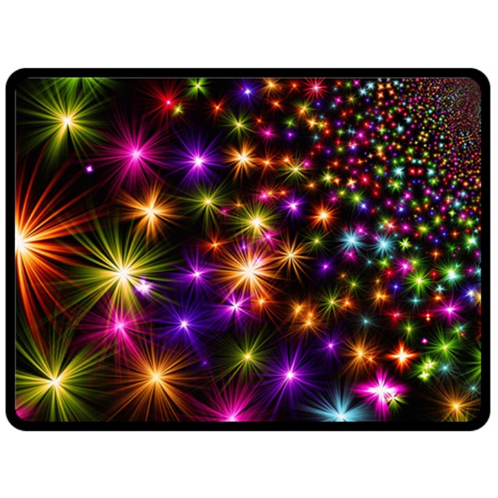 Star Colorful Christmas Abstract Two Sides Fleece Blanket (Large)