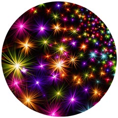 Star Colorful Christmas Abstract Wooden Puzzle Round