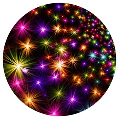 Star Colorful Christmas Abstract Round Trivet