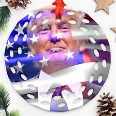 Donald Trump Flag Round Filigree Ornament (two Sides) by vintagetrump