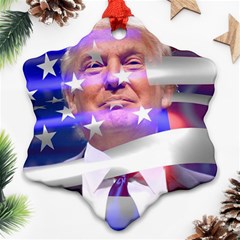 Donald Trump Flag Snowflake Ornament (two Sides) by vintagetrump