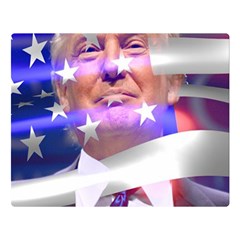 Donald Trump Flag Two Sides Premium Plush Fleece Blanket (large)