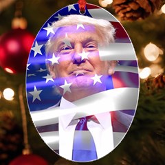 Donald Trump Flag Uv Print Acrylic Ornament Oval