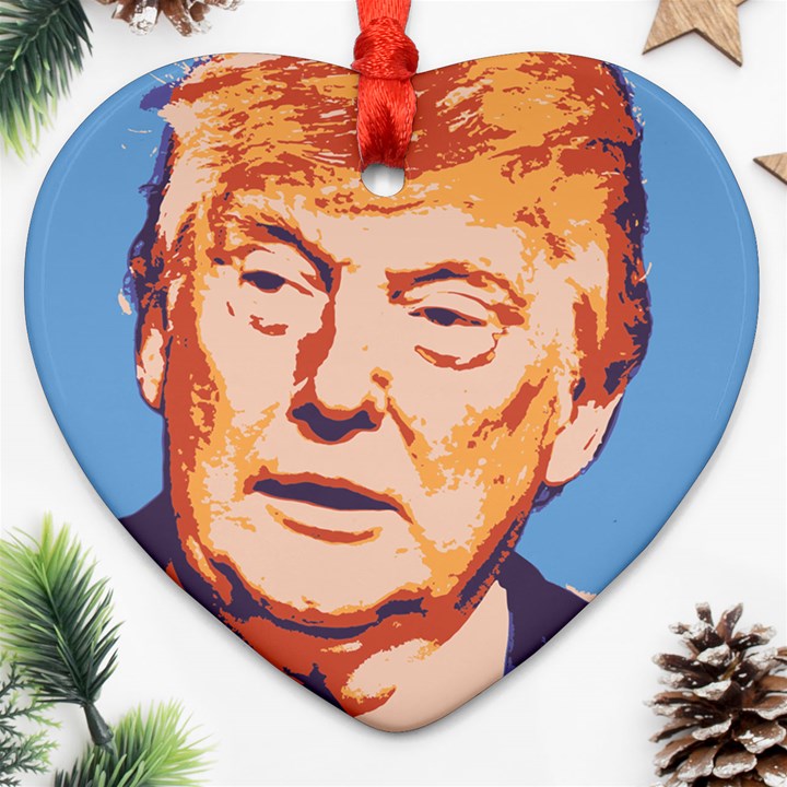 Orange Donald Trump Ornament (Heart)