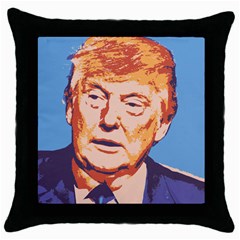 Orange Donald Trump Throw Pillow Case (black)