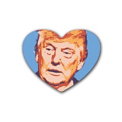 Orange Donald Trump Rubber Heart Coaster (4 Pack)