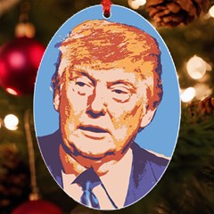 Orange Donald Trump Uv Print Acrylic Ornament Oval