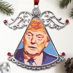 Orange Donald Trump Metal Angel With Crystal Ornament by vintagetrump