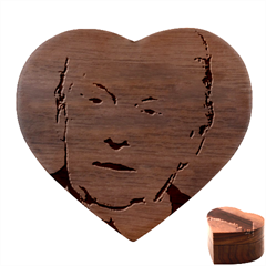 Orange Donald Trump Heart Wood Jewelry Box