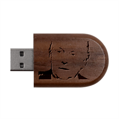 Orange Donald Trump Wood Oval Usb Flash Drive by vintagetrump