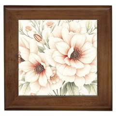 Floral Design Framed Tile