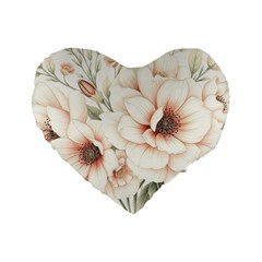 Floral Design Standard 16  Premium Heart Shape Cushions