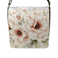 Floral Design 02 Flap Closure Messenger Bag (l) by myclothy