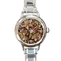 Firefly Floral Art For Print On Fabric; Fashion, Style, Handmade Design 87878 (4) Round Italian Charm Watch