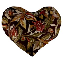 Firefly Floral Art For Print On Fabric; Fashion, Style, Handmade Design 87878 (4) Large 19  Premium Heart Shape Cushions