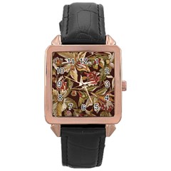 Firefly Floral Art For Print On Fabric; Fashion, Style, Handmade Design 87878 (4) Rose Gold Leather Watch 