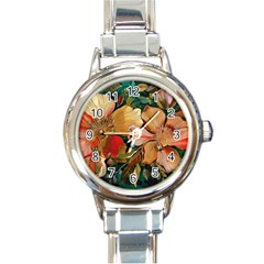  Floral Design 03 Round Italian Charm Watch