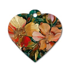  Floral Design 03 Dog Tag Heart (one Side)