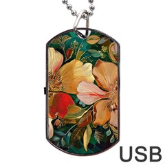  Floral Design 03 Dog Tag Usb Flash (two Sides)