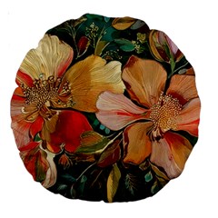  Floral Design 03 Large 18  Premium Round Cushions