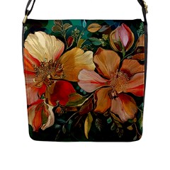  Floral Design 03 Flap Closure Messenger Bag (l) by myclothy