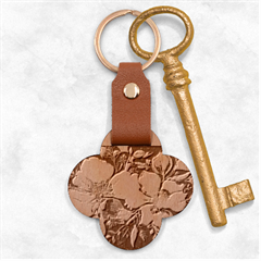  Floral Design 03 Engraved Wood Key Chain by myclothy