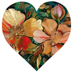  Floral Design 03 Wooden Puzzle Heart by myclothy