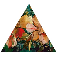  Floral Design 03 Wooden Puzzle Triangle by myclothy