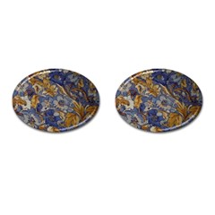  Floral Design Cufflinks (oval)