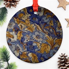  Floral Design Round Ornament (two Sides)