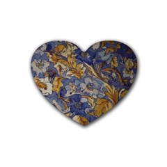  Floral Design Rubber Heart Coaster (4 Pack)