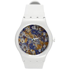  Floral Design Round Plastic Sport Watch (m)