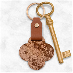  Floral Design Engraved Wood Key Chain by myclothy