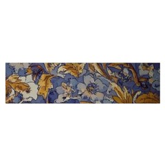  Floral Design Oblong Satin Scarf (16  X 60 )