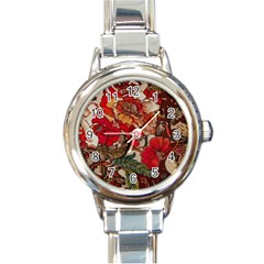 Floral Design 05 Round Italian Charm Watch