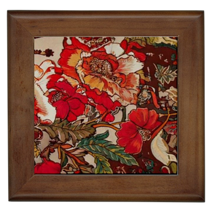 Floral Design 05 Framed Tile