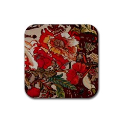 Floral Design 05 Rubber Coaster (square)