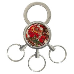 Floral Design 05 3-ring Key Chain