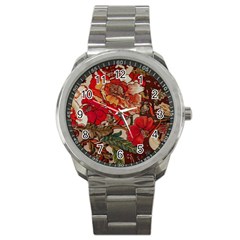 Floral Design 05 Sport Metal Watch