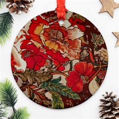 Floral Design 05 Round Ornament (two Sides)