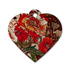 Floral Design 05 Dog Tag Heart (one Side)