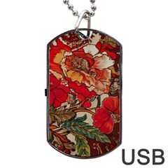 Floral Design 05 Dog Tag Usb Flash (two Sides)