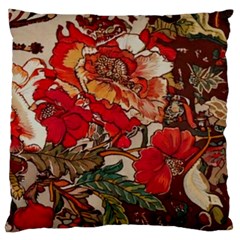 Floral Design 05 Large Premium Plush Fleece Cushion Case (one Side)