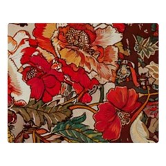 Floral Design 05 Two Sides Premium Plush Fleece Blanket (large)