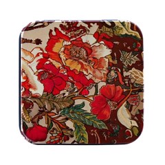 Floral Design 05 Square Metal Box (black) by myclothy