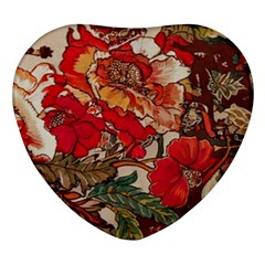 Floral Design 05 Heart Glass Fridge Magnet (4 Pack) by myclothy