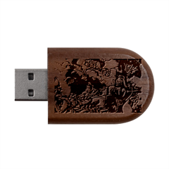 Floral Design 05 Wood Oval Usb Flash Drive by myclothy