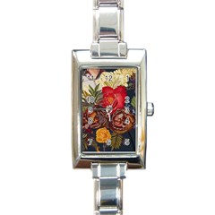 Floral Design 06 Rectangle Italian Charm Watch