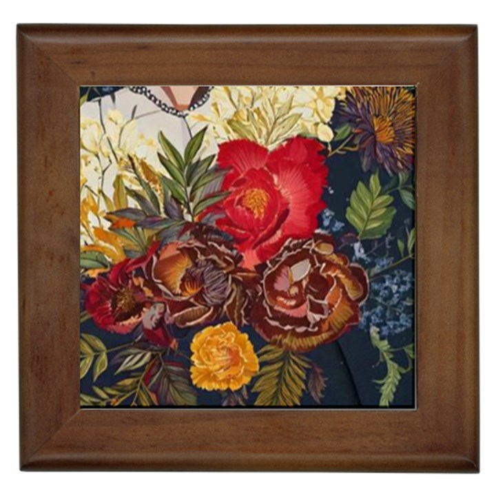 Floral Design 06 Framed Tile