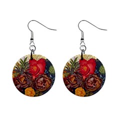 Floral Design 06 Mini Button Earrings